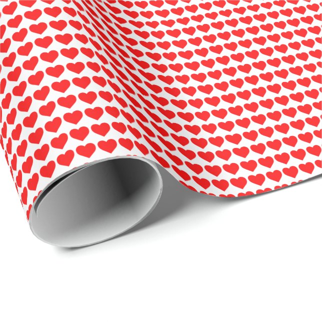 Cute valentine red heart pattern wrapping paper (Roll Corner)