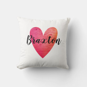 Cute Valentine Red Heart Throw Pillow