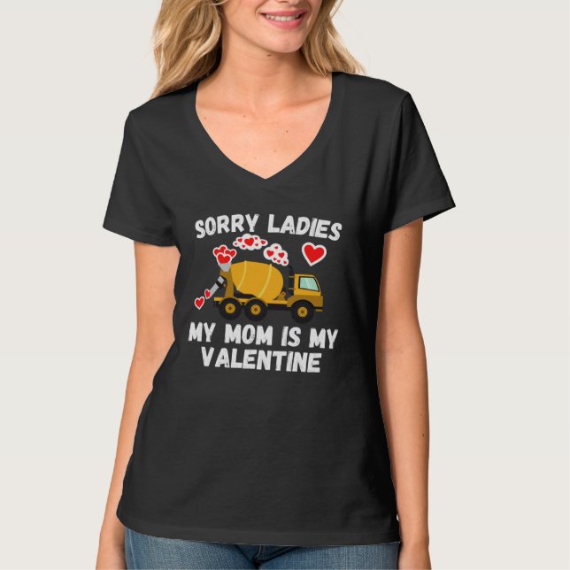 Cute Valentine s Day Son  Cement Mixer Kids Boys T-Shirt (Front)