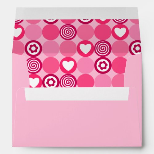 Cute Valentines Galentines Day Pink Heart Flower Envelope