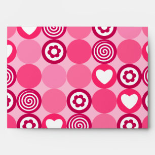 Cute Valentine’s Galentine’s Day Pink Heart Flower Envelope