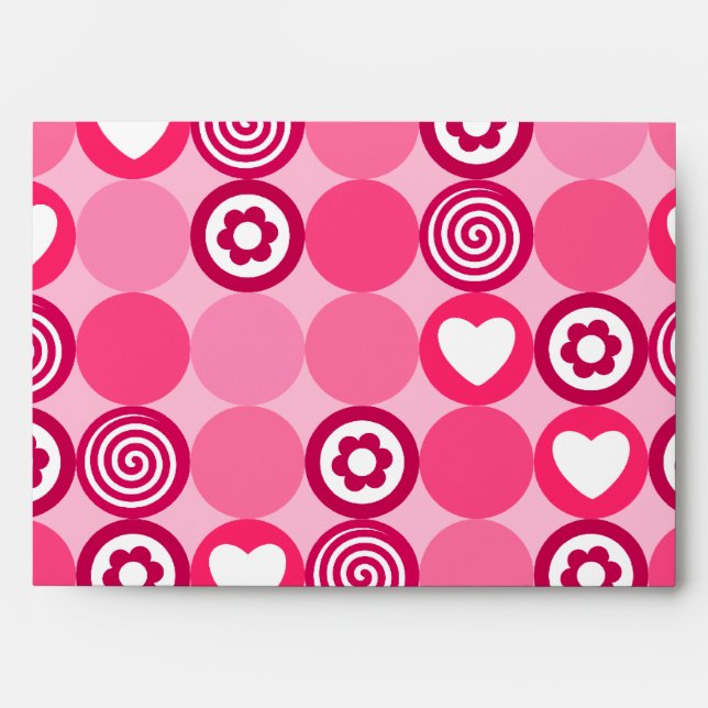 Cute Valentine’s Galentine’s Day Pink Heart Flower Envelope (Front)