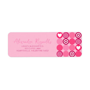 Cute Valentine’s Galentine’s Day Pink Heart Flower Label