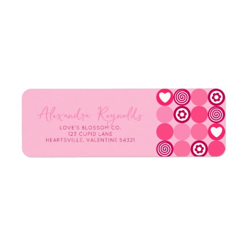 Cute Valentines Galentines Day Pink Heart Flower Label