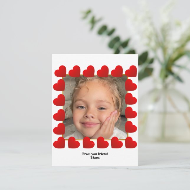❤️ Cute Valentine’s Photo Card for Kids (Standing Front)