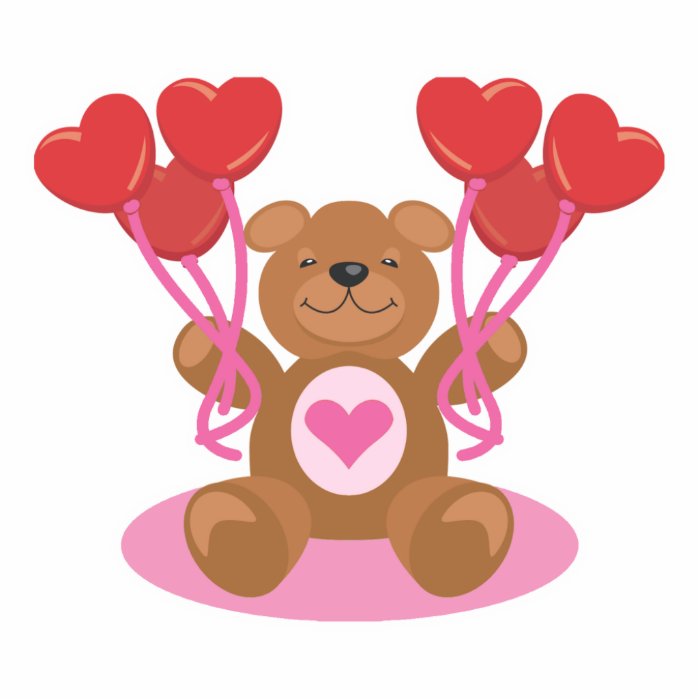 cute valentine teddy bear design acrylic cut outs