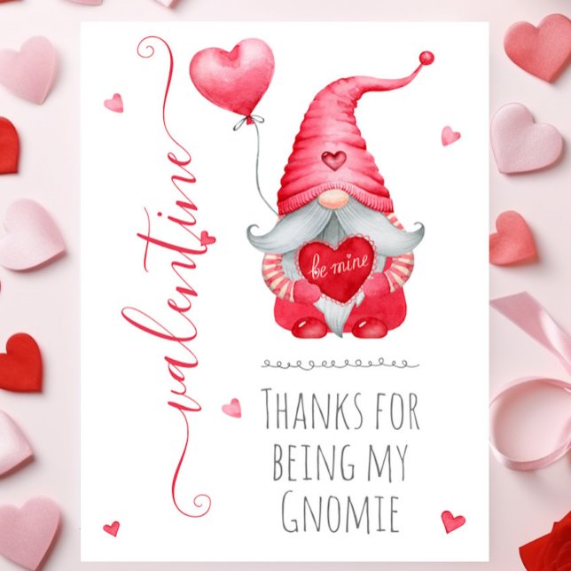 Cute Valentine Thanks for Being my Gnomie Card (Creator Uploaded)