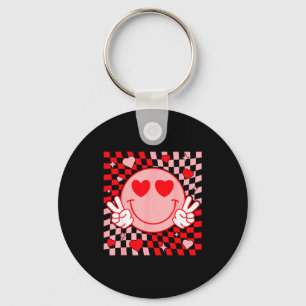 Cute Valentine Vibes Groovy Valentine Day Men Wome Keychain