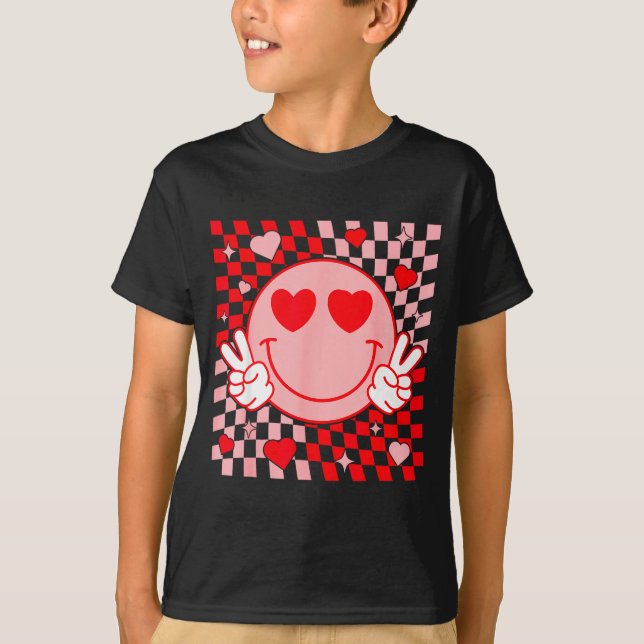 Cute Valentine Vibes Groovy Valentine Day Men Wome T-Shirt (Front)