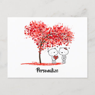 Cute Valentine Watercolor Artsy Personalize Holiday Postcard