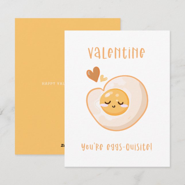 Cute Valentine You're eggs-quisite Valentines Day Holiday Card (Front/Back)