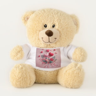 Cute Valentine's balloons & roses Teddy Bear