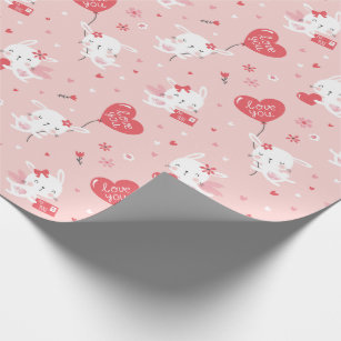 Valentine's Day Wrapping Paper Roll Cute Fun Love Letter 