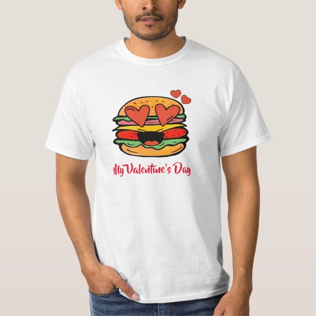 Cute Valentine's burger T-Shirt (Front)