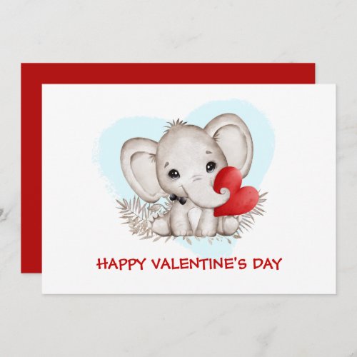 Cute Valentines card with the cutest elephant
