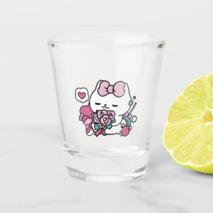 Cute Valentine's Cat Design – Feline the Love Shot Glass