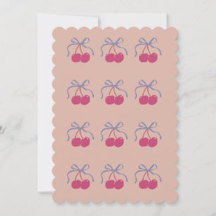 Cute valentines, cherry illustration greeting card