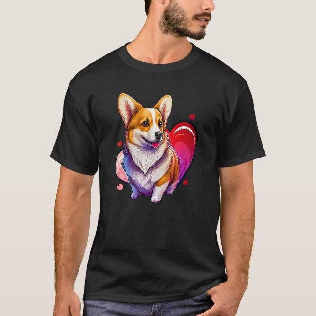 Cute Valentines Corgi Cool Pembroke Welsh Corgi  1 T-Shirt (Front)