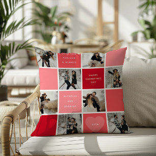 Cute Valentines Day 8 Photo Keepsake Gift Throw Pillow