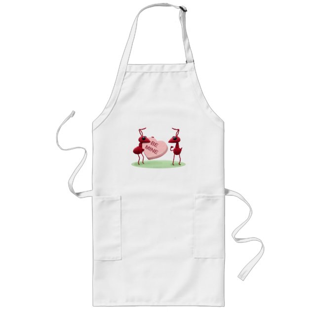 Cute Valentines' Day Ants Long Apron (Front)