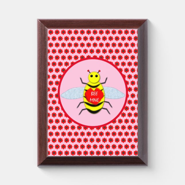 Cute Valentines Day Bee Award Plaque (Vertical)