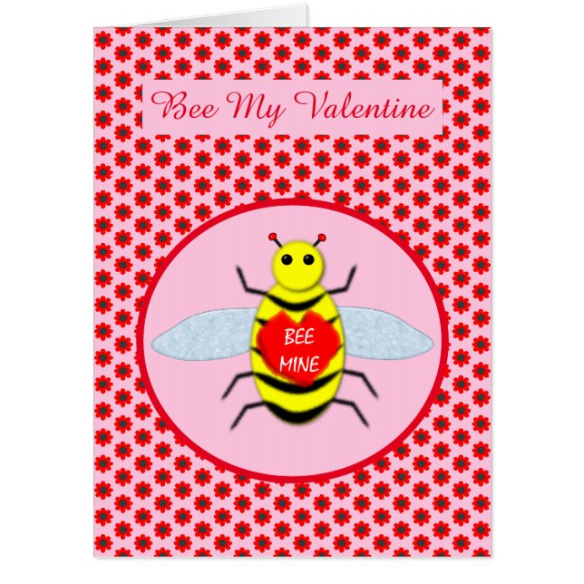 Cute Valentines Day Bee Card (Front)