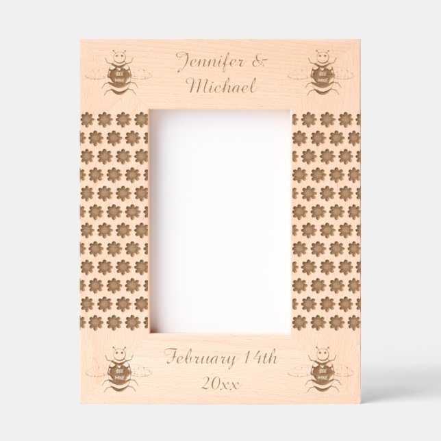 Cute Valentines Day Bee Custom Engraved Frames (Front)