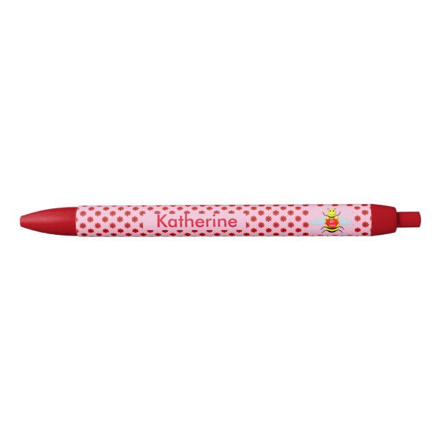 Cute Valentines Day Bee Custom Pen (Front)