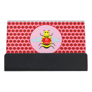 Cute Valentines Day Bee Desk Business Card Holder