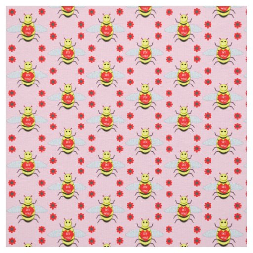 Cute Valentines Day Bee Fabric