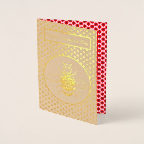 Cute Valentines Day Bee Foil Card