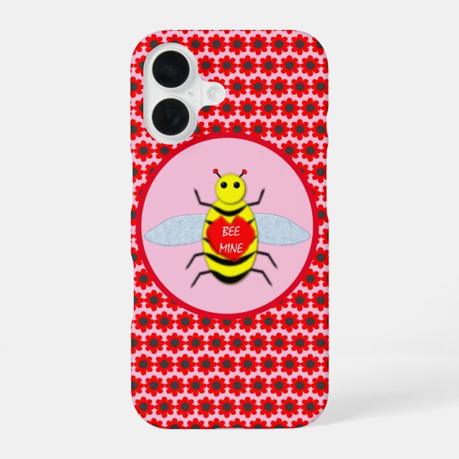 Cute Valentines Day Bee Iphone Case (Back)