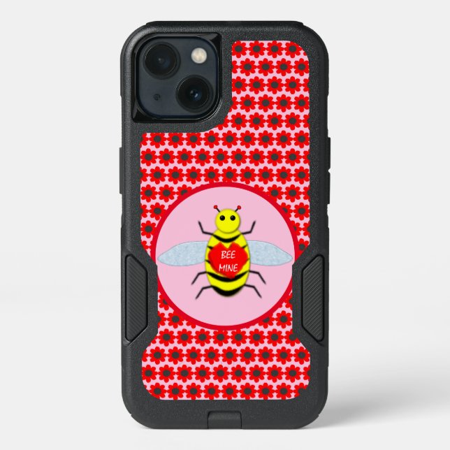 Cute Valentines Day Bee Otterbox iPhone Case (Back)