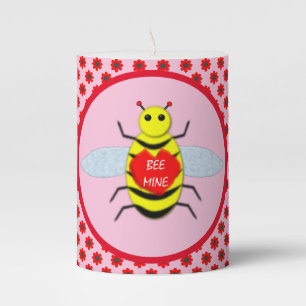 Cute Valentines Day Bee Pillar Candle