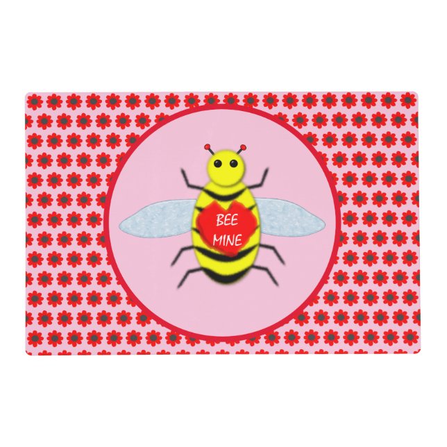 Cute Valentines Day Bee Placemat (Front)