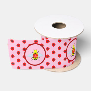 Cute Valentines Day Bee Satin Ribbon