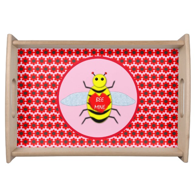 Cute Valentines Day Bee Serving Tray (Front)