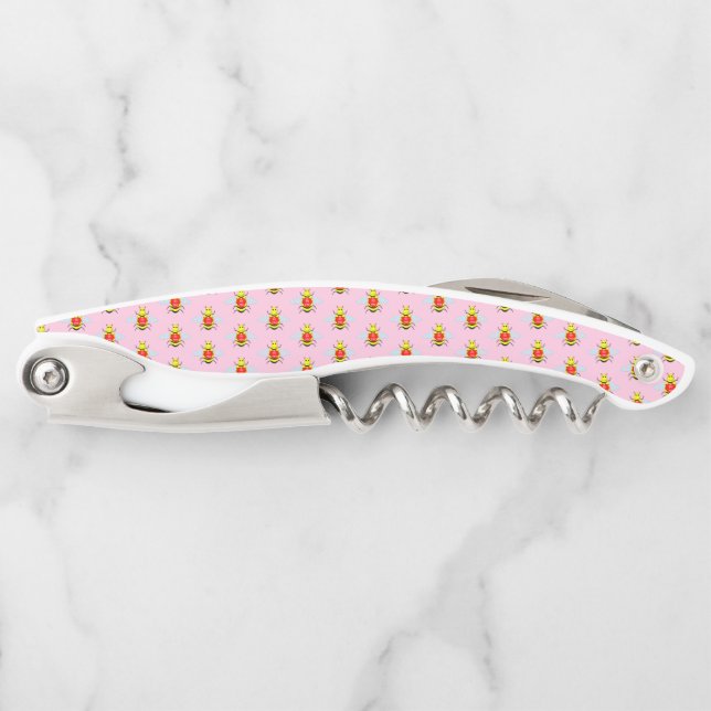 Cute Valentines Day Bee Waiter's Corkscrew (Front)