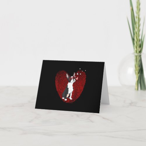 Cute Valentines Day Boston Terrier Graphic Heart Note Card