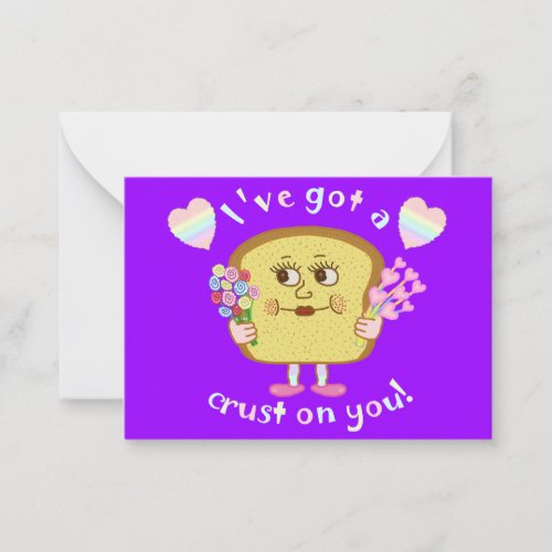 Cute Valentines Day Bread Pun Kids Classroom Note Card
