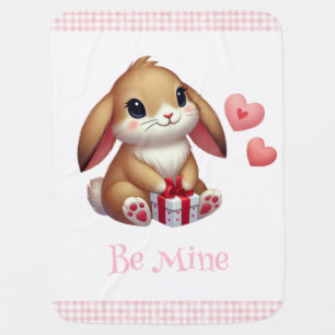 Cute Valentine's Day bunny rabbit Baby Blanket
