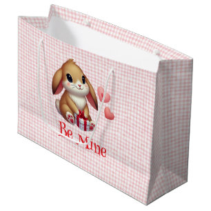 Cute Valentine's Day bunny rabbit Large Gift Bag