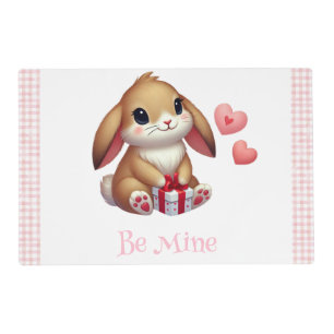 Cute Valentine's Day bunny rabbit Placemat