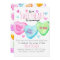 Cute Valentines Day candy heart baby shower invite