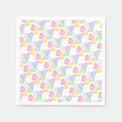 Cute Valentines Day Candy Hearts Napkins
