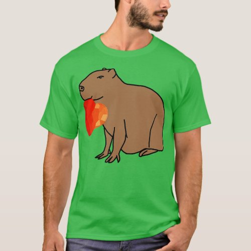 Cute Valentines Day Capybara with Red Heart T_Shirt