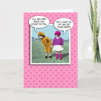 Cute Valentine's Day Card: Hide And Seek Holiday Card by chuckink at Zazzle