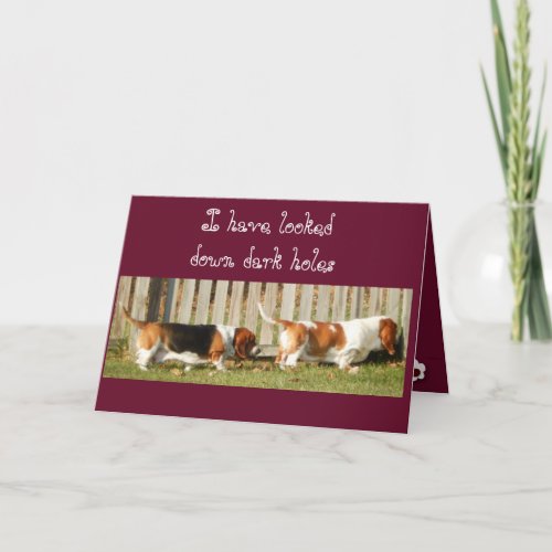 Cute Valentines Day Card wSearching Basset Hound