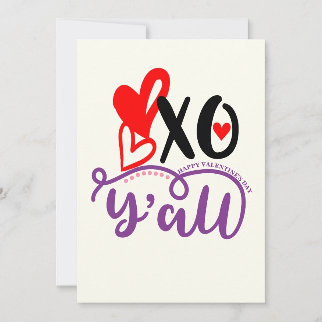 Cute Valentine's Day Card | XO Love Hearts (Front)