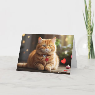 Cute Valentine's Day Cat Holiday Card